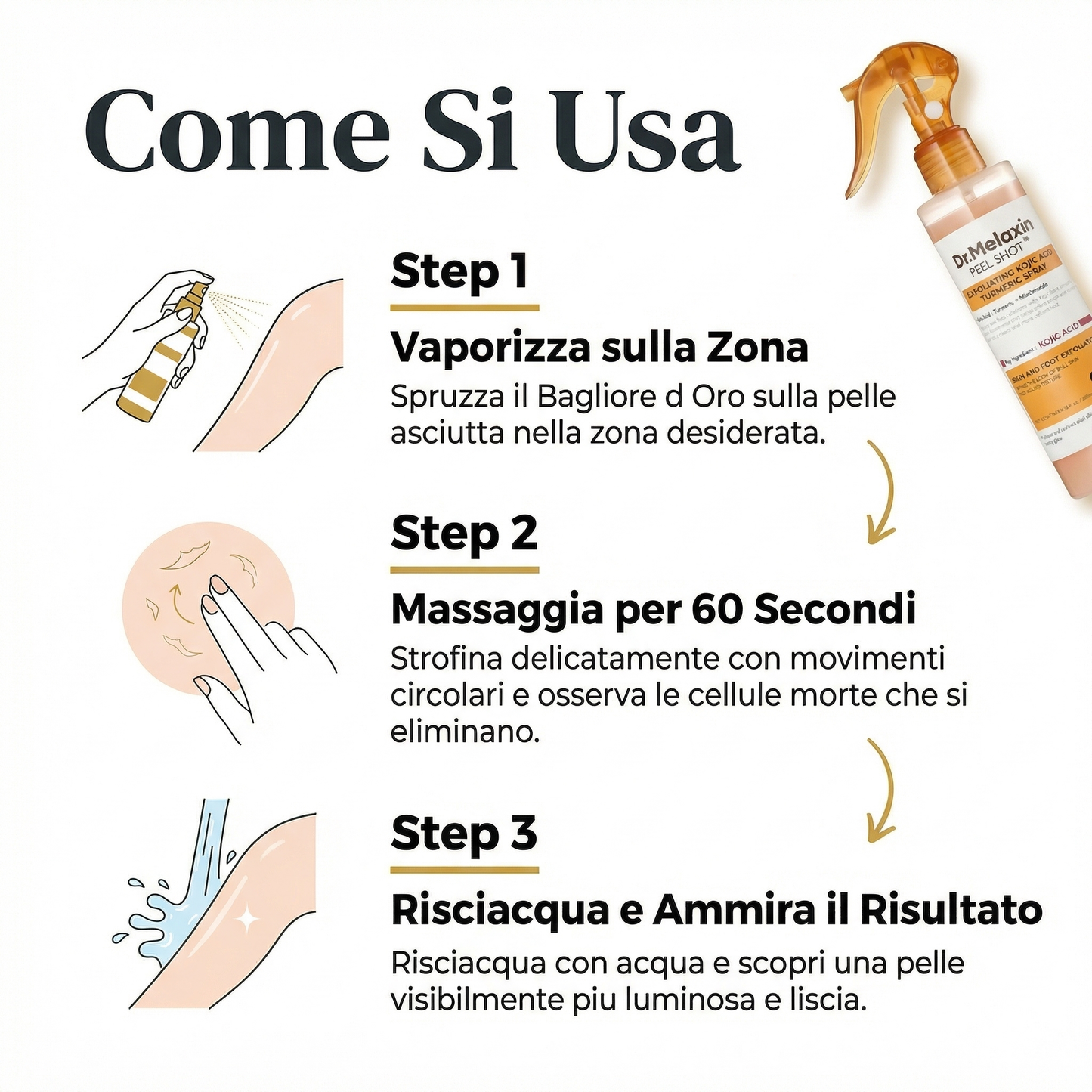 AURELYA™ Bagliore d'Oro — Spray Esfoliante Corpo